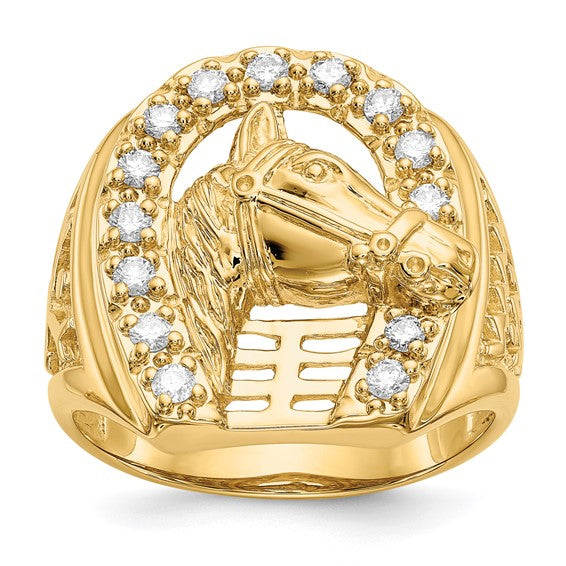 Diamond Horseshoe Ring .49 Ct. TCW in 14K Yellow Gold