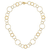 Hammered and Textured Multi Circle Necklace in 14K Yellow Gold