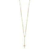 Petite Rosary Necklace 24" with 2mm Faceted Beads in 14K Yellow Gold