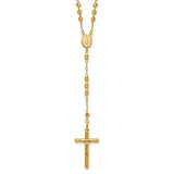 Rosary Necklace 24" with 4mm Faceted Beads in 14K Yellow Gold