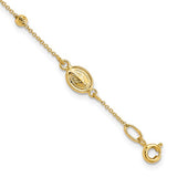 Sideways Cross Rosary Bracelet in 14K White or Yellow Gold - Roxx Fine Jewelry