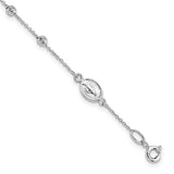 Sideways Cross Rosary Bracelet in 14K White Gold