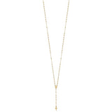 Rosary Necklace with Dainty Diamond Cut Beads in 14K Yellow Gold 17" - Roxx Fine Jewelry