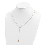 Rosary Necklace 19.5" with Miraculous Medal Center in 14K Yellow Gold - Roxx Fine Jewelry