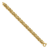 8.5mm V-Shaped Byzantine Bracelet in 14K Yellow Gold