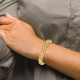 8.5mm V-Shaped Byzantine Bracelet in 14K Yellow Gold