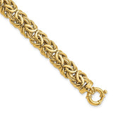 8.5mm V-Shaped Byzantine Bracelet in 14K Yellow Gold