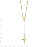 Petite Rosary Necklace 18" 2mm Bead in 14K White or Yellow Gold