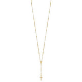 Petite Rosary Necklace 18" 2mm Bead in 14K White or Yellow Gold