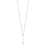 Tri-Color 14K Gold 24" Rosary Necklace - Roxx Fine Jewelry