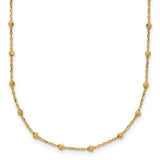 Beaded Station Necklace with Diamond-Cut Beads in 14K Yellow Gold