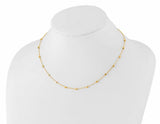 Beaded Station Necklace with Square Beads in 14K Yellow Gold