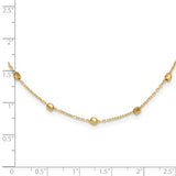 Beaded Station Necklace with Square Beads in 14K Yellow Gold