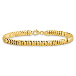 5mm Fancy Snake Chain Bracelet in 14K Yellow Gold