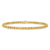 3mm Round Byzantine Bracelet in 14K Yellow Gold