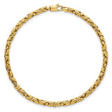 3mm Round Byzantine Bracelet in 14K Yellow Gold