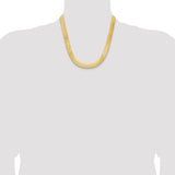 Silky Herringbone Statement Chain 10mm Wide in 14K Yellow Gold