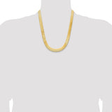 Silky Herringbone Statement Chain 10mm Wide in 14K Yellow Gold