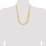Silky Herringbone Statement Chain 10mm Wide in 14K Yellow Gold