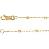 .65mm Bead Chain with Spiral Cut Beads in 14K White or Yellow Gold - Roxx Fine Jewelry