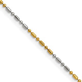 1.2mm Fancy Bead Chain Two Tone Gold and Silver