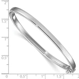 4mm Flat Top Hinged Bangle Bracelet in Sterling Silver