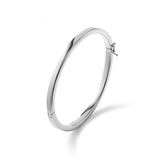 4mm Flat Top Hinged Bangle Bracelet in Sterling Silver
