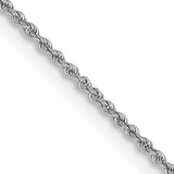 2.0mm Solid Rope Chain Bracelet or Anklet in 14K White Gold