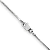 1.3mm Box Chain in 14K White Gold