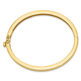 5.3mm Square Edge Heavy Hinged Bangle Bracelet in 14K White or Yellow Gold - Roxx Fine Jewelry