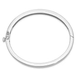 5.3mm Square Edge Heavy Hinged Bangle Bracelet in 14K White or Yellow Gold - Roxx Fine Jewelry