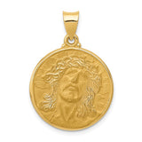 Face of Jesus Medal (Ecco Homo) Hollow 3 Sizes in 14K White or Yellow Gold