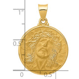 Face of Jesus Medal (Ecco Homo) Hollow 3 Sizes in 14K White or Yellow Gold