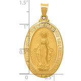 Miraculous Medal Large Oval Medal in 14K Yellow Gold - Roxx Fine Jewelry