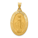 Miraculous Medal Large Oval Medal in 14K Yellow Gold - Roxx Fine Jewelry