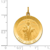 St. Jude Thaddeus 25mm Round Medal in 14K Yellow Gold