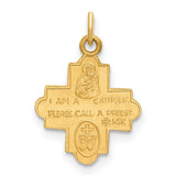 Petite Four Way Cross Pendant in 14K Yellow Gold