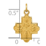 Petite Four Way Cross Pendant in 14K Yellow Gold