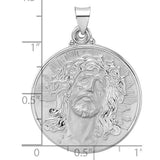 Face of Jesus Medal (Ecco Homo) Hollow 3 Sizes in 14K White or Yellow Gold