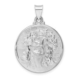 Face of Jesus Medal (Ecco Homo) Hollow 3 Sizes in 14K White or Yellow Gold