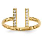 Negative Space Diamond Ring "Dahlia" Double Vertical Bar Ring