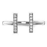 Negative Space Diamond Ring "Dahlia" Double Vertical Bar Ring