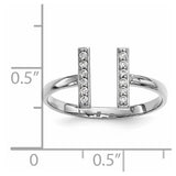 Negative Space Diamond Ring "Dahlia" Double Vertical Bar Ring