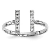 Negative Space Diamond Ring "Dahlia" Double Vertical Bar Ring