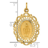 Miraculous Medal with Filigree Frame in 14K Yellow Gold - Roxx Fine Jewelry