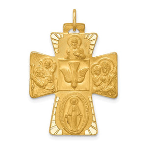 Celtic Inspired Four Way Cross Pendant  in 14K Yellow Gold - Roxx Fine Jewelry