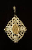 Four Way Miraculous Medal in 14K Yellow Gold 35 x 28mm - Roxx Fine Jewelry