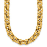 Naples Fancy Rolo Chain Necklace and Bracelet in 14K Gold