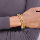 "Filigrana" Filigree 10mm Hinged Bangle in 14K Yellow Gold