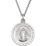 Round Miraculous Medal in 14K White or Yellow Gold, 18K Gold, Sterling - Roxx Fine Jewelry